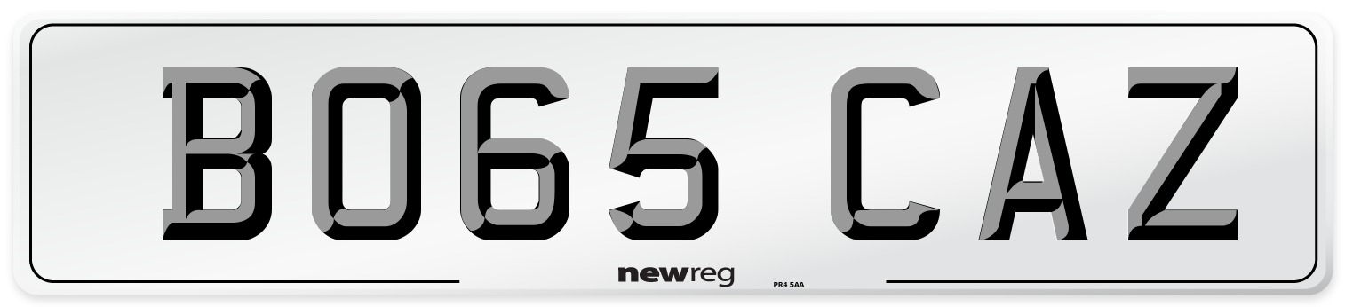 BO65 CAZ Number Plate from New Reg